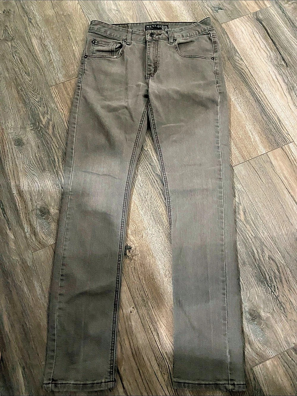 Mens West 49 Skinny Fit Jeans Gray Waist 30